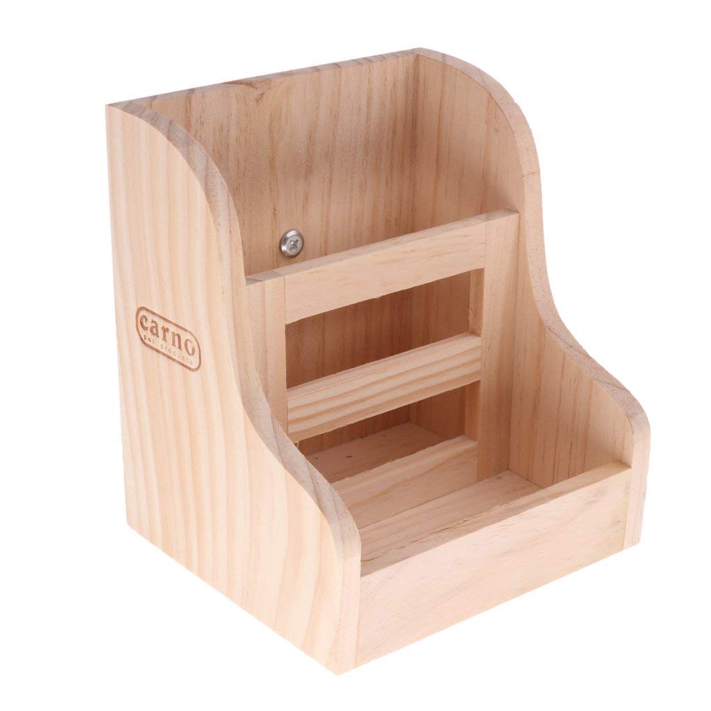 Small Pet 2 in 1 Natural Wooden Hay Manger Feeder Rabbit...